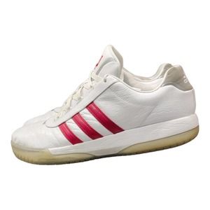 Adidas Fulton white leather and red stripes size 17
